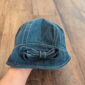 Effies Heart Bow Bucket Hat Blue 100% Cotton